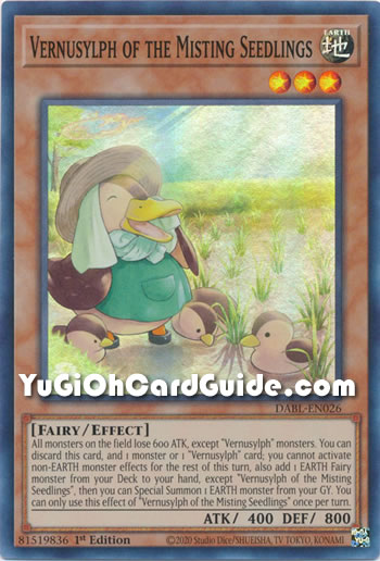 Yu-Gi-Oh Card: Vernusylph of the Misting Seedlings
