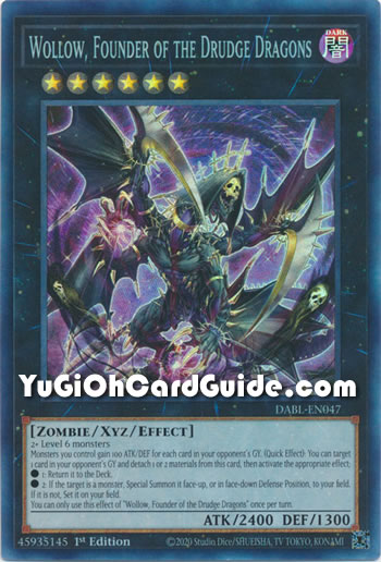 Yu-Gi-Oh! Karte – DABL-DE047 Wollow, Gründer Der Arbeitsdrachen, Super Rare, Deutsch 1. Auflage