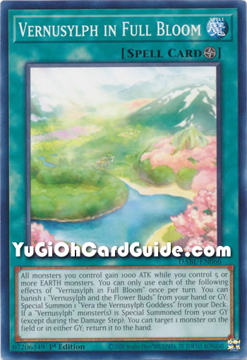 Yu-Gi-Oh Card: Vernusylph in Full Bloom