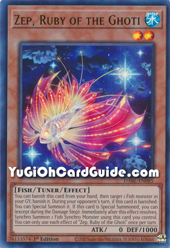 Yu-Gi-Oh Card: Zep, Ruby of the Ghoti