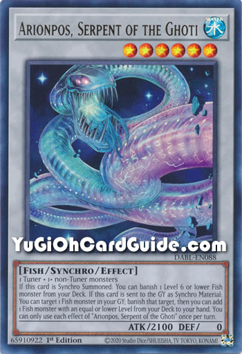Yu-Gi-Oh Card: Arionpos, Serpent of the Ghoti