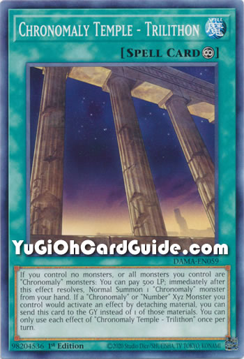 Yu-Gi-Oh Card: Chronomaly Temple - Trilithon