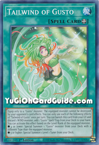 Yu-Gi-Oh Card: Tailwind of Gusto