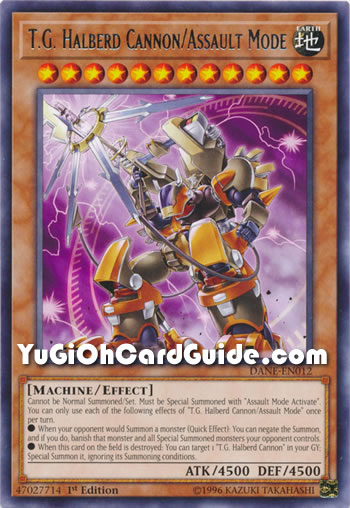 Yu-Gi-Oh Card: T.G. Halberd Cannon/Assault Mode