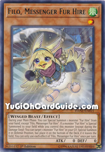Yu-Gi-Oh Card: Filo, Messenger Fur Hire