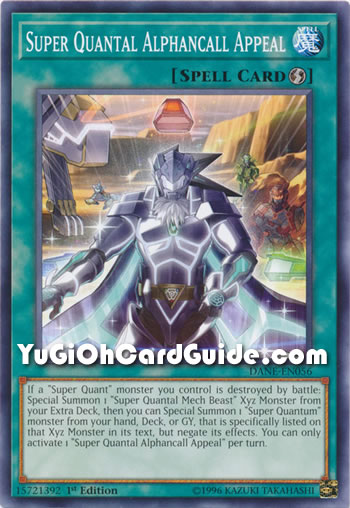 Yu-Gi-Oh Card: Super Quantal Alphancall Appeal
