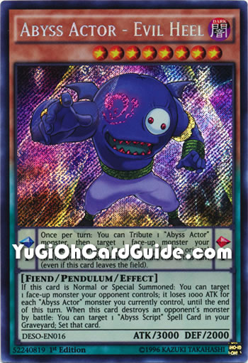 Yu-Gi-Oh Card: Abyss Actor - Evil Heel
