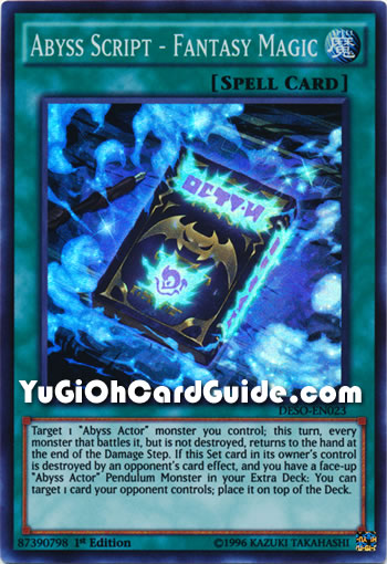 Yu-Gi-Oh Card: Abyss Script - Fantasy Magic