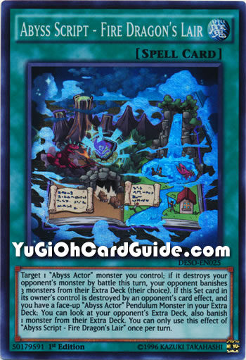 Yu-Gi-Oh Card: Abyss Script - Fire Dragon's Lair