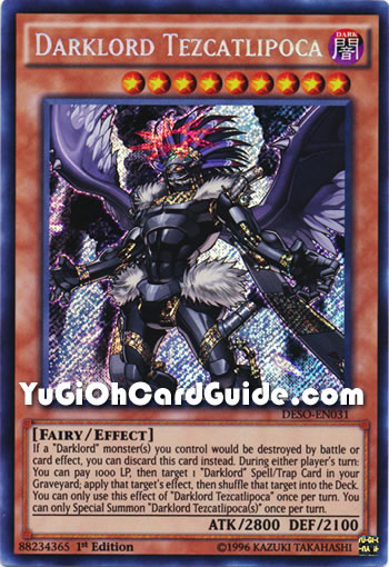 Yu-Gi-Oh Card: Darklord Tezcatlipoca