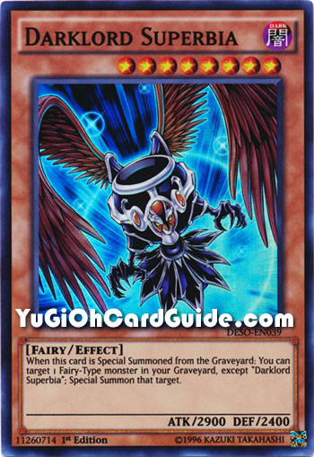 Yu-Gi-Oh Card: Darklord Superbia
