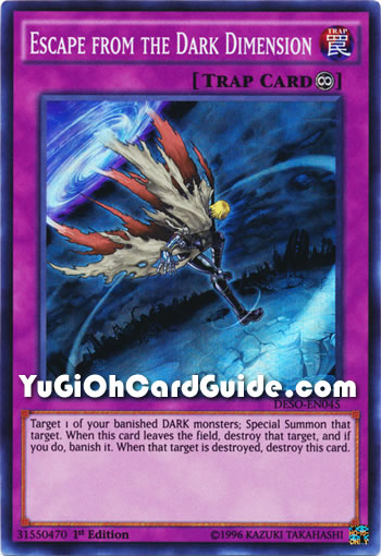 Yu-Gi-Oh Card: Escape from the Dark Dimension