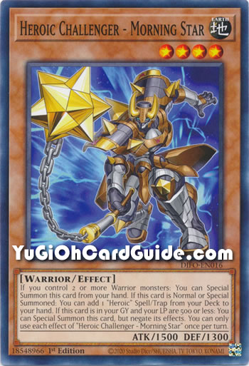 Yu-Gi-Oh Card: Heroic Challenger - Morning Star