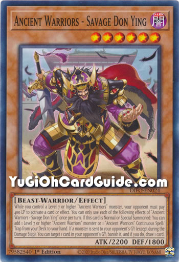 Yu-Gi-Oh Card: Ancient Warriors - Savage Don Ying