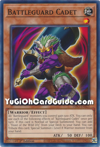 Yu-Gi-Oh Card: Battleguard Cadet