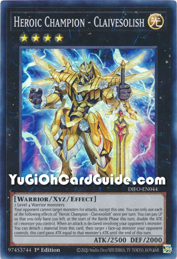 Yu-Gi-Oh Card: Heroic Champion - Claivesolish