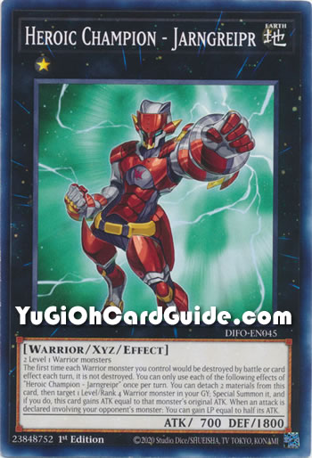 Yu-Gi-Oh Card: Heroic Champion - Jarngreipr