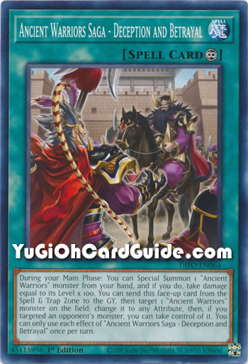 Yu-Gi-Oh Card: Ancient Warriors Saga - Deception and Betrayal