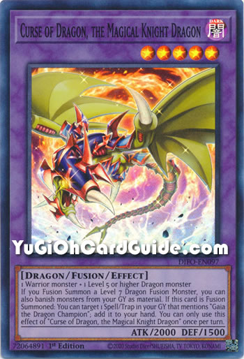Yu-Gi-Oh Card: Curse of Dragon, the Magical Knight Dragon
