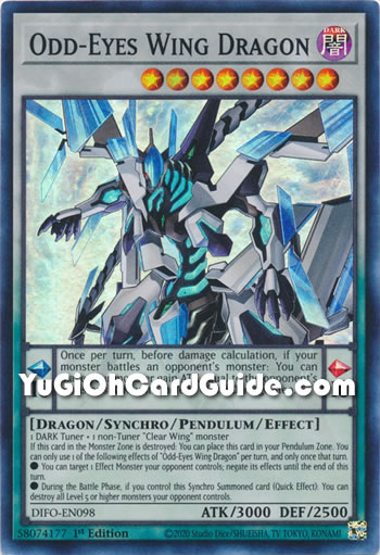 Yu-Gi-Oh Card: Odd-Eyes Wing Dragon