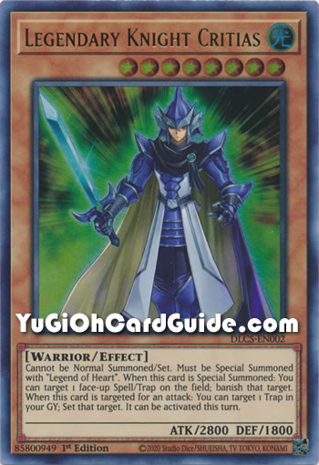 Yu-Gi-Oh Card: Legendary Knight Critias