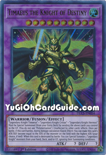 Yu-Gi-Oh Card: Timaeus the Knight of Destiny