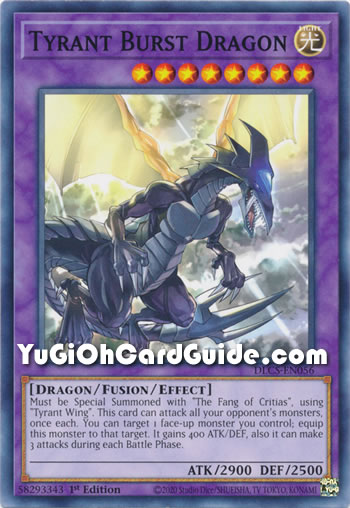 Yu-Gi-Oh Card: Tyrant Burst Dragon