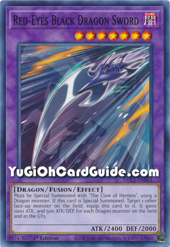 Yu-Gi-Oh Card: Red-Eyes Black Dragon Sword