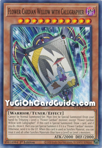 Yu-Gi-Oh Card: Flower Cardian Willow with Calligrapher