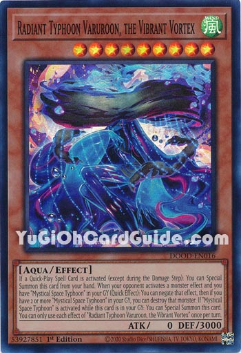 Yu-Gi-Oh Card: Radiant Typhoon Varuroon, the Vibrant Vortex