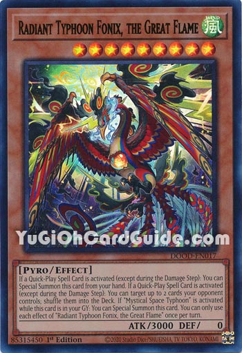Yu-Gi-Oh Card: Radiant Typhoon Fonix, the Great Flame