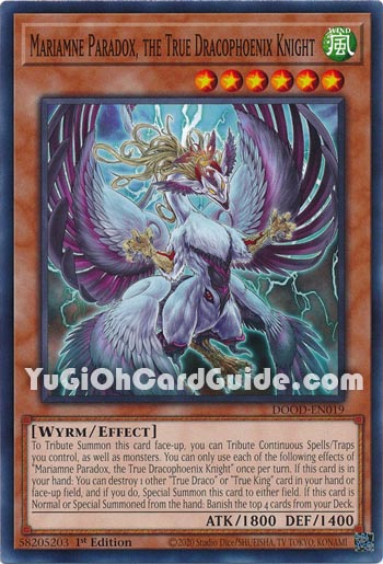Yu-Gi-Oh Card: Mariamne Paradox, the True Dracophoenix Knight