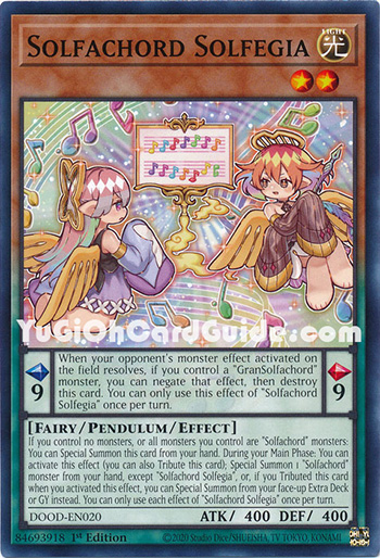 Yu-Gi-Oh Card: Solfachord Solfegia