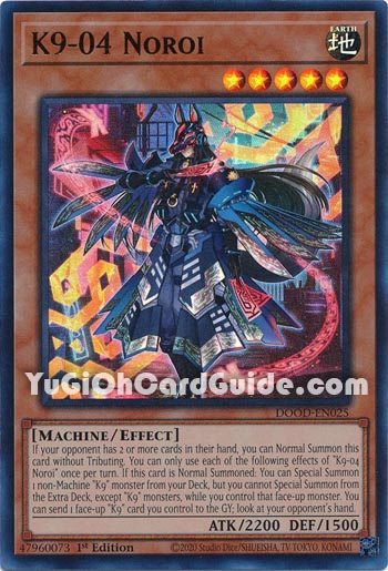Yu-Gi-Oh Card: K9-04 Noroi