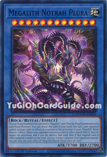 Yu-Gi-Oh Card: Megalith Notrah Plura