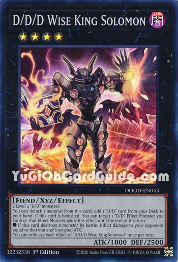 Yu-Gi-Oh Card: D/D/D Wise King Solomon