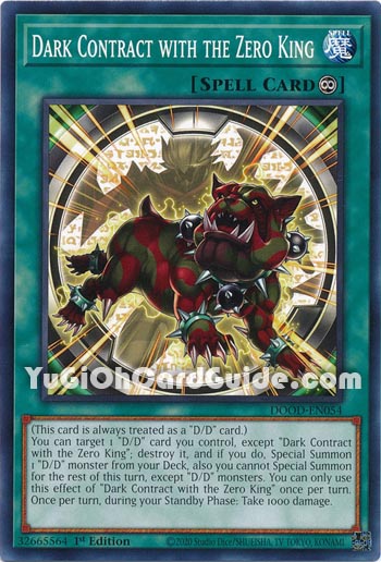 Yu-Gi-Oh Card: Dark Contract with the Zero King