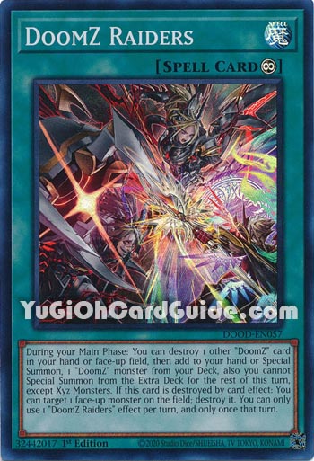 Yu-Gi-Oh Card: DoomZ Raiders