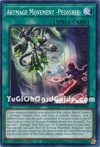 Yu-Gi-Oh Card: Artmage Movement -Pedigree-