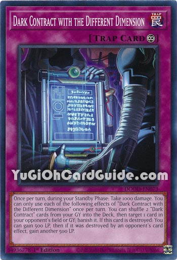 Yu-Gi-Oh Card: Dark Contract with the Different Dimension