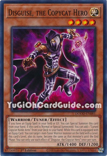 Yu-Gi-Oh Card: Disguise, the Copycat Hero