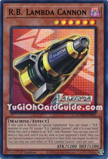 Yu-Gi-Oh Card: R.B. Lambda Cannon
