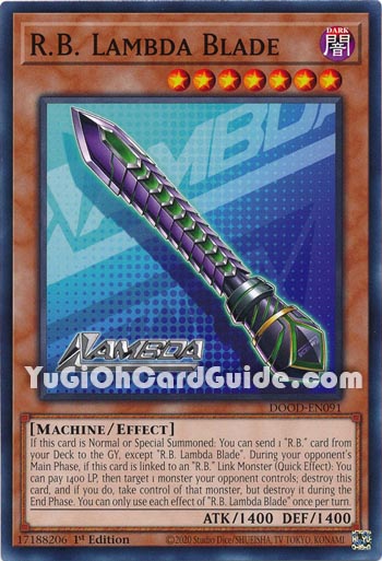 Yu-Gi-Oh Card: R.B. Lambda Blade