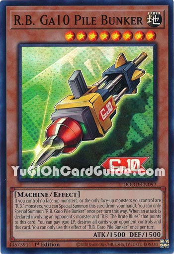 Yu-Gi-Oh Card: R.B. Ga10 Pile Bunker