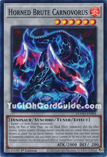 Yu-Gi-Oh Card: Horned Brute Carnovorus