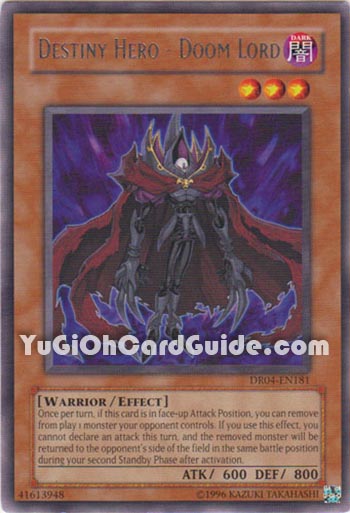 Yu-Gi-Oh! Destiny Hero - Doom Lord – SGX1-ENB02 Common 1st Edition Trading Card
