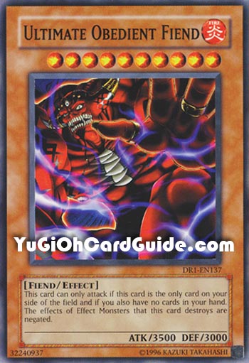 Yu-Gi-Oh Card: Ultimate Obedient Fiend