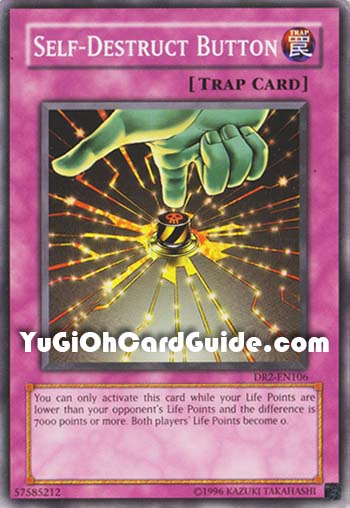 Yu-Gi-Oh Card: Self-Destruct Button
