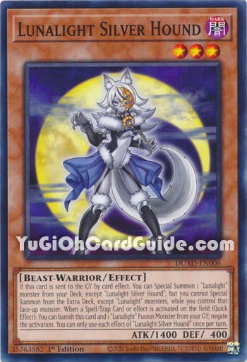 Yu-Gi-Oh Card: Lunalight Silver Hound