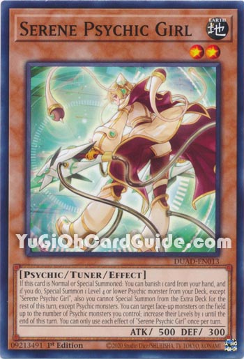 Yu-Gi-Oh Card: Serene Psychic Girl